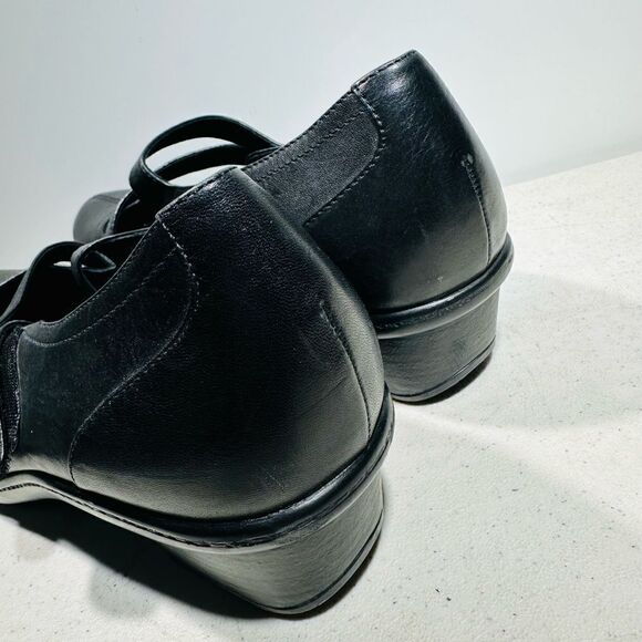 Abeo Black Leather Cameo Mary Jane Orthotic Slip Slip Resistant Clog 9 - Picture 6 of 8